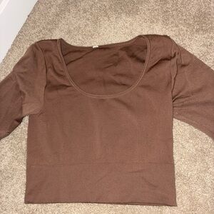 Women's Brown Yoga Top